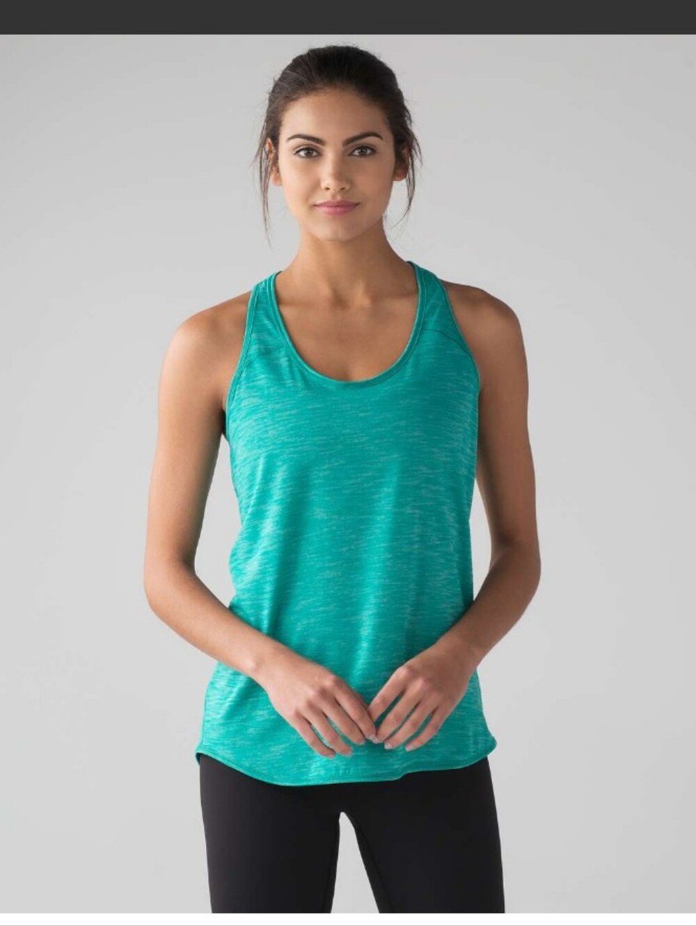 lululemon athletica Heathered Viridian Green Racerback Tank